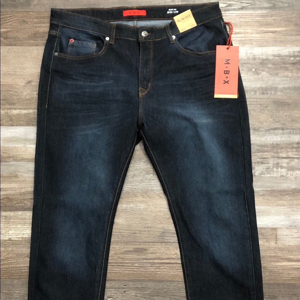 NWOT mens mbx dark wash slim fit jeans